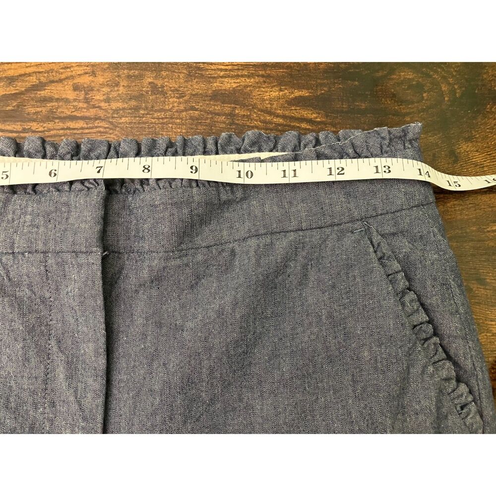 J. Crew ruffle detail chambray ankle pants - Picture 8 of 11